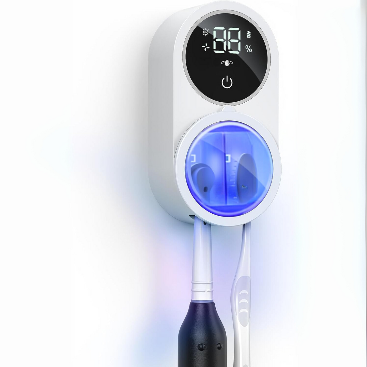 UV Toothbrush Sanitizer & Air-Dry Wall Mount – Smart LED, USB-C, No-Drill